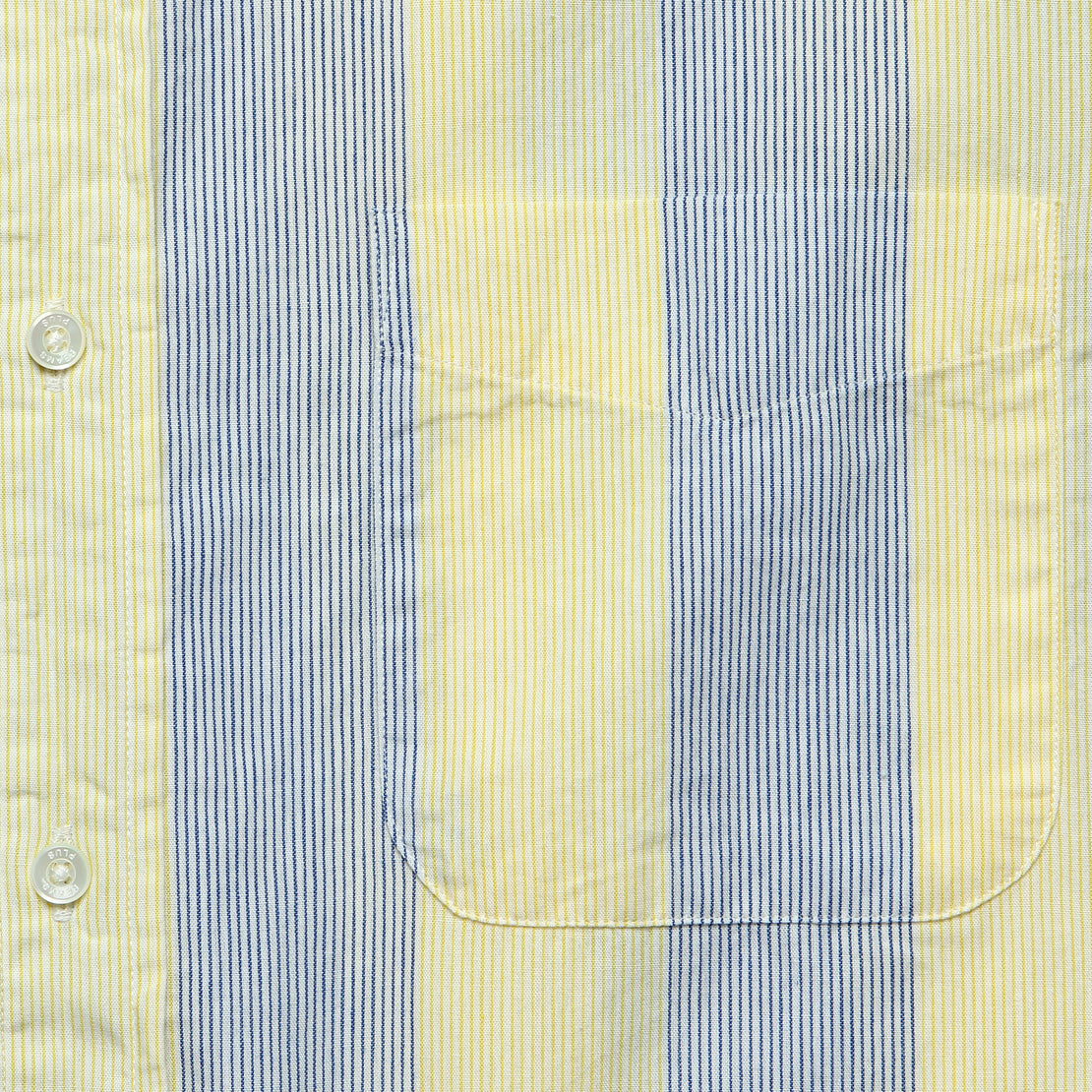 Short Sleeve Shadow Stripe - Light Blue/Yellow