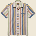 Italian Collar Multi Stripe Shirt - Beige Stripe/Multi - BEAMS+ - STAG Provisions - Tops - S/S Woven - Stripe