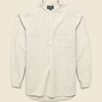Band Collar Herringbone Pullover - Natural