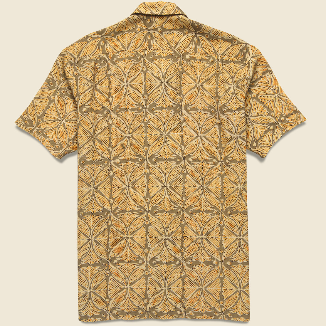 Open Collar Floral Block Print Shirt - Khaki - BEAMS+ - STAG Provisions - Tops - S/S Woven - Other Pattern
