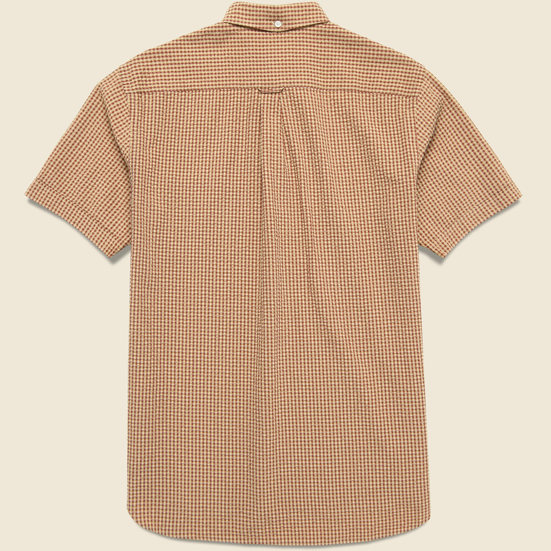 Pullover Short Sleeve Seersucker Shirt - Light Brown - BEAMS+ - STAG Provisions - Tops - S/S Woven - Seersucker