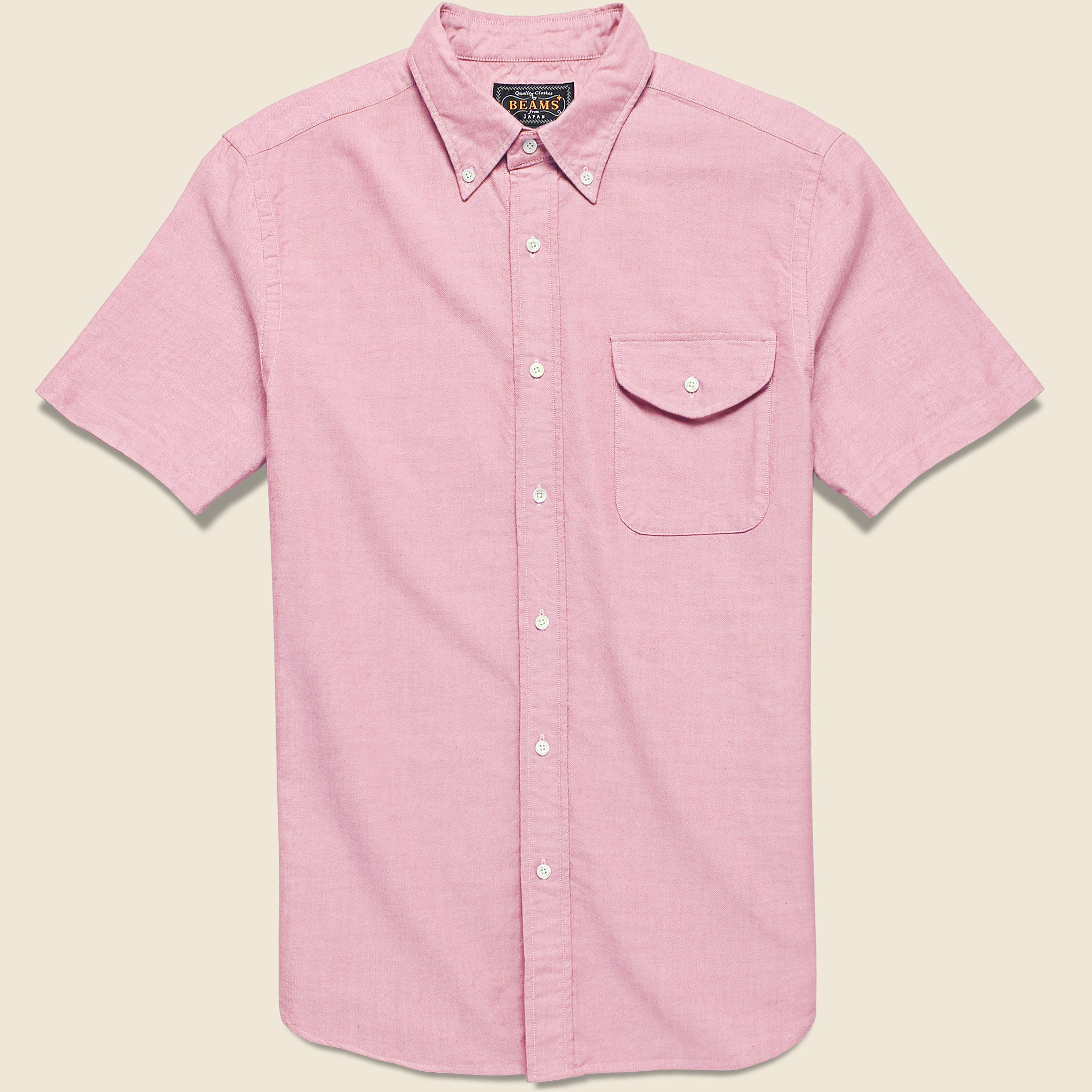Short Sleeve Oxford Shirt - Pink