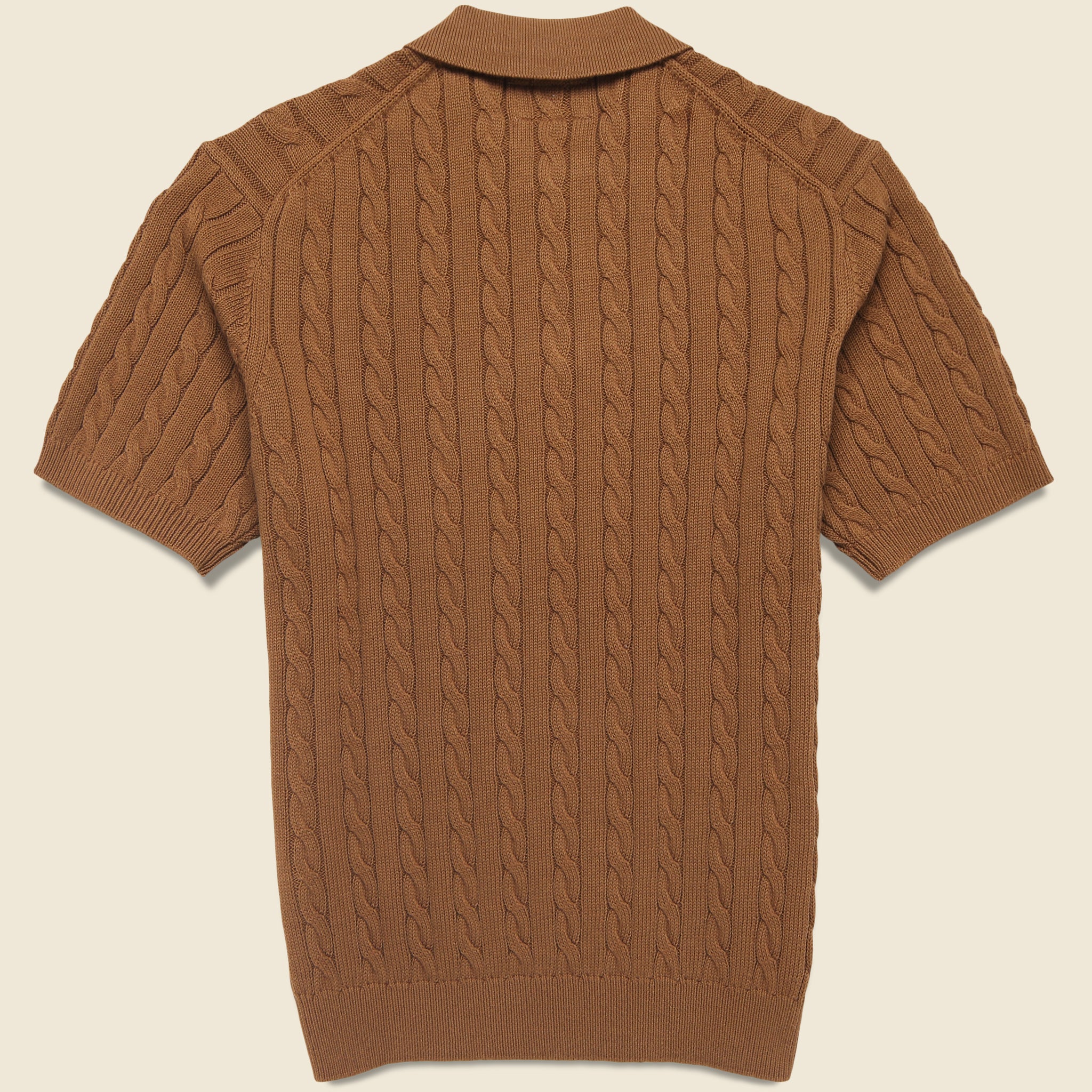 
                          Cable Knit Polo - Brown
                        