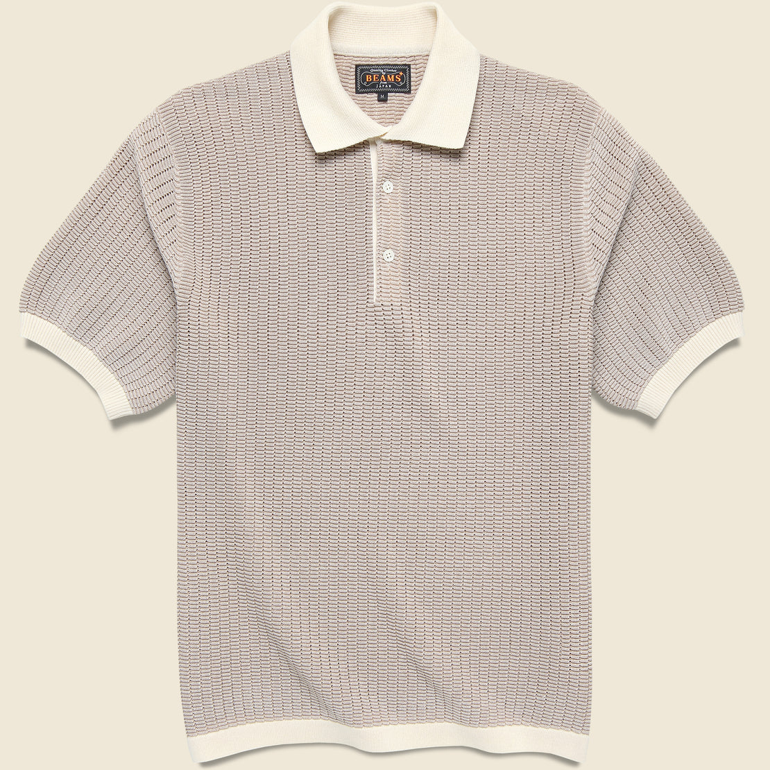 トップス polo shirt / BEAMS Washi Knit Polo - Off White