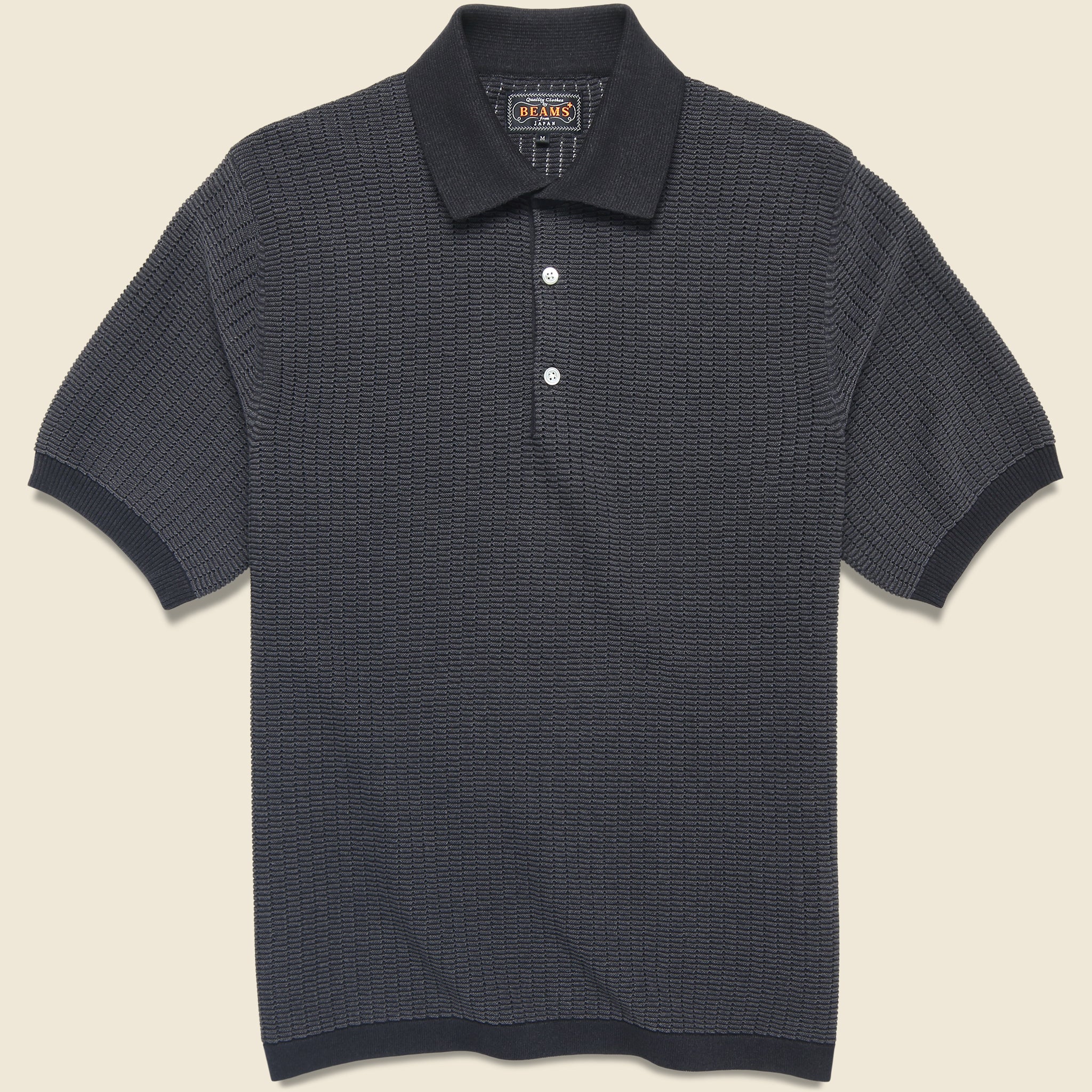 Washi Knit Polo - Black - BEAMS+ - STAG Provisions - Tops - S/S Knit