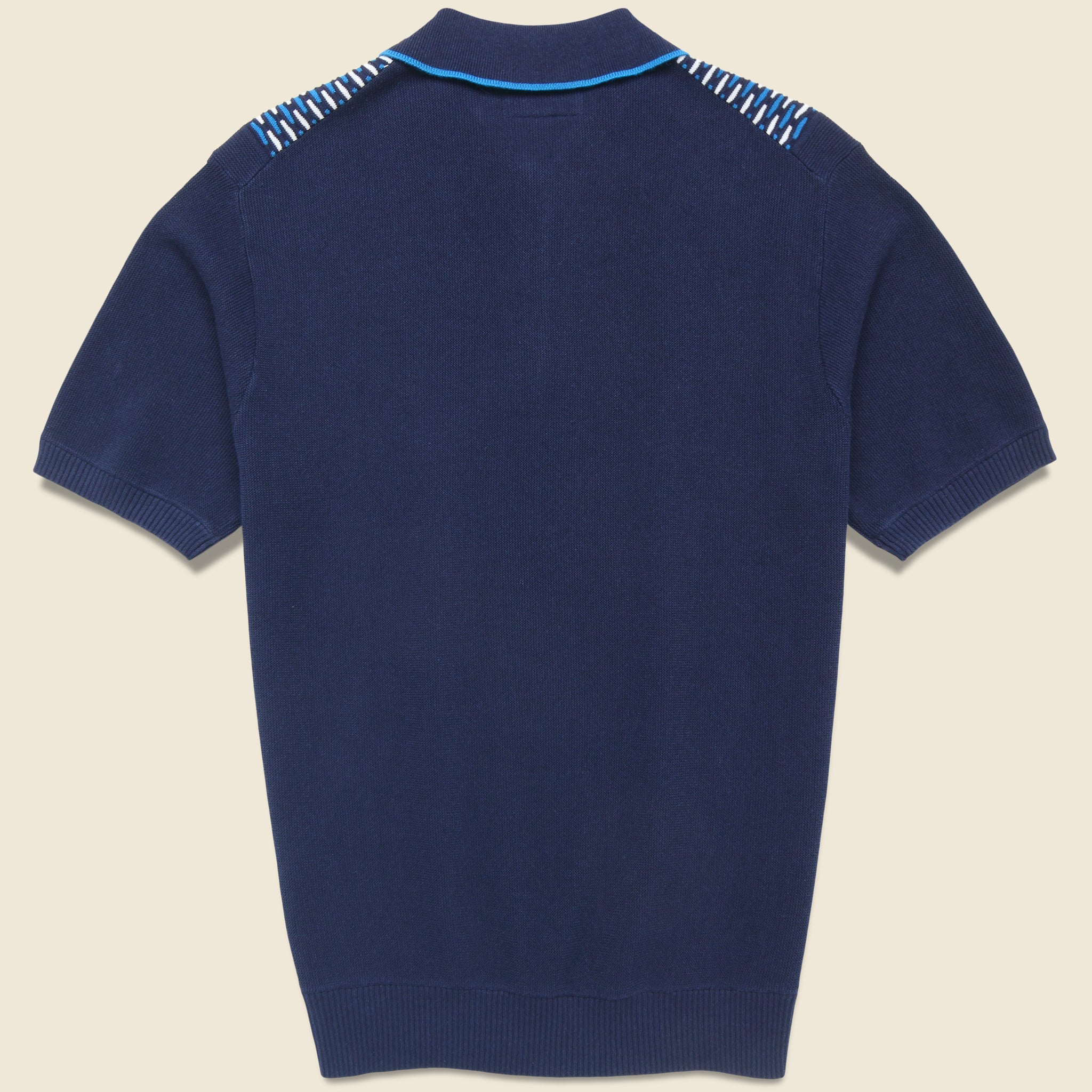 
                          Jacquard Knit Polo - Navy
                        