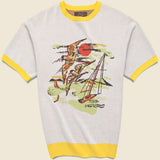 Knit Jacquard Bird Tee - Yellow - BEAMS+ - STAG Provisions - Tops - S/S Knit