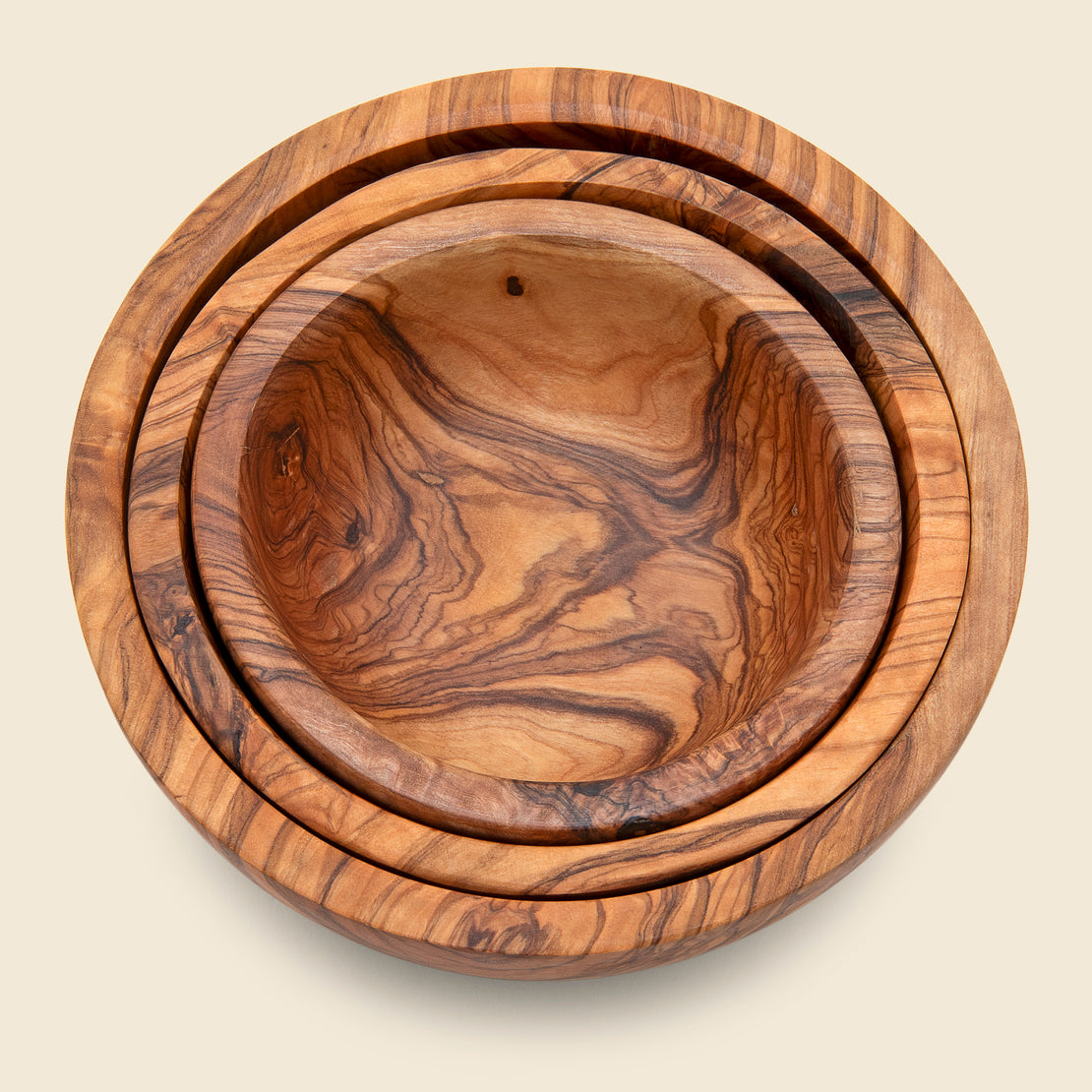 Set of 3 Olive Wood Nesting Bowls - Home - STAG Provisions - Home - Kitchen - Serving