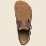 London Clog - Dark Tea Suede/Habana Leather - Birkenstock - STAG Provisions - Shoes - Sandals / Flops