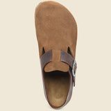 London Clog - Dark Tea Suede/Habana Leather - Birkenstock - STAG Provisions - Shoes - Sandals / Flops