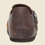 London Clog - Dark Tea Suede/Habana Leather - Birkenstock - STAG Provisions - Shoes - Sandals / Flops