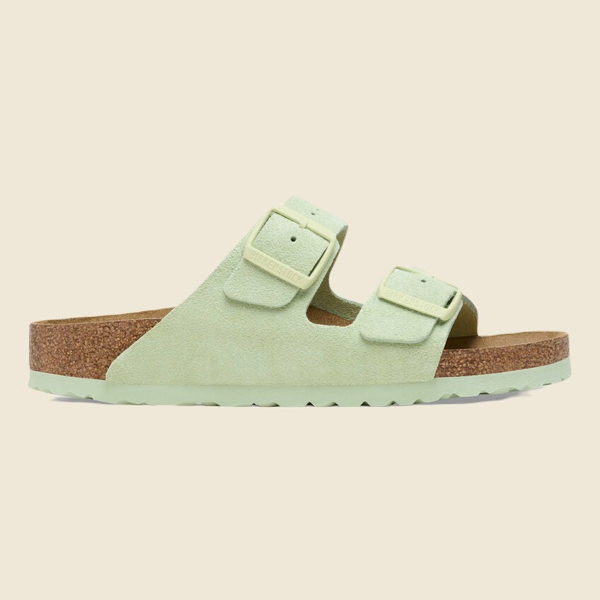 Birkenstock Arizona Soft Footbed - Faded Lime Suede