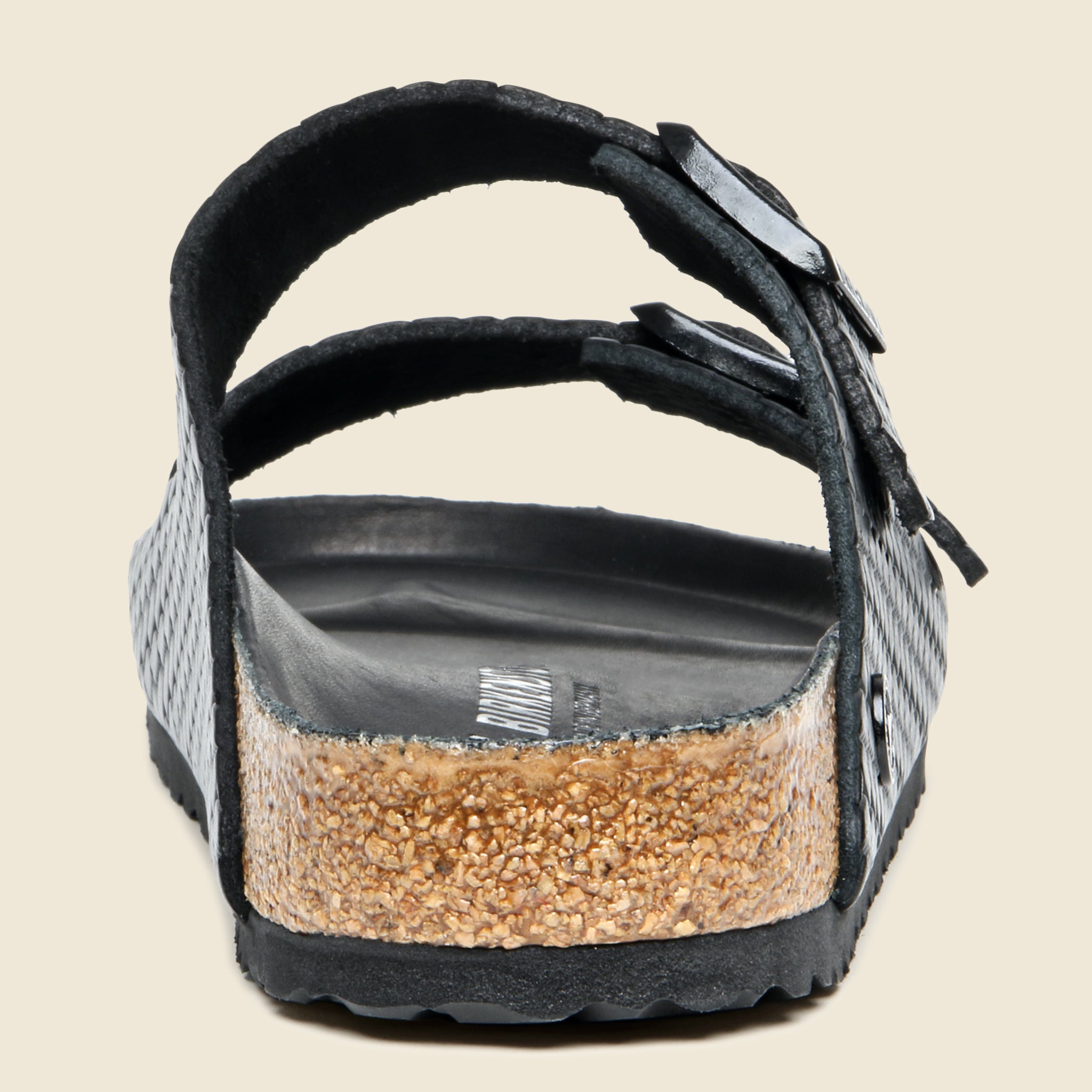 Arizona Woven Embossed Sandal - Black/Leather - Birkenstock - STAG Provisions - Shoes - Sandals / Flops