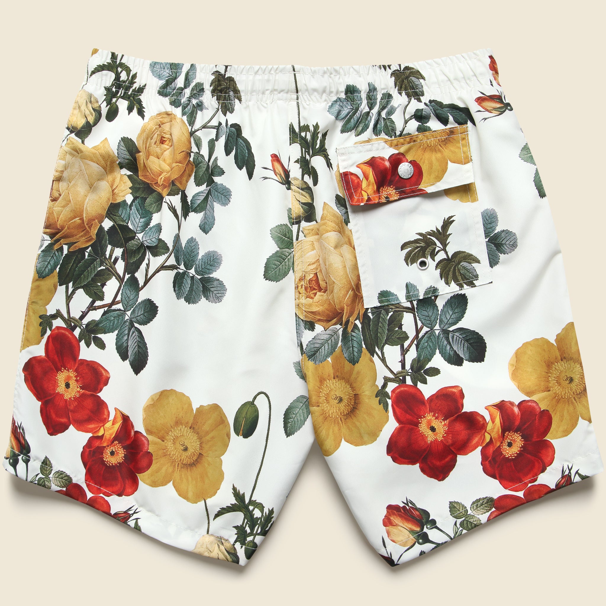 5.5" Bouquet Swim Trunks - White - Bather - STAG Provisions - Shorts - Swim