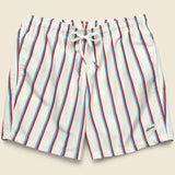 Fine Stripe Swim Trunk - White/Red/Blue - Bather - STAG Provisions - Shorts - Swim