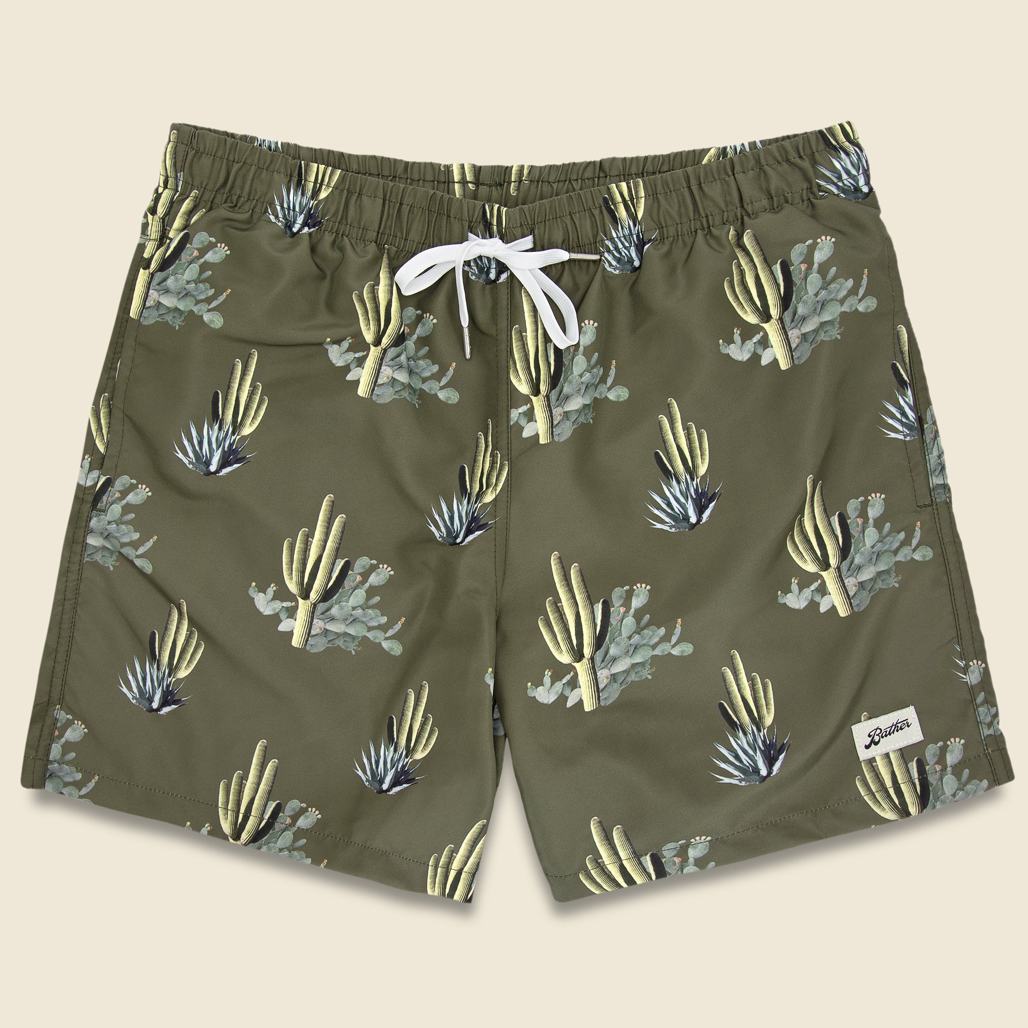 Cactus Print Swim Trunk - Dark Green - Bather - STAG Provisions - Shorts - Swim