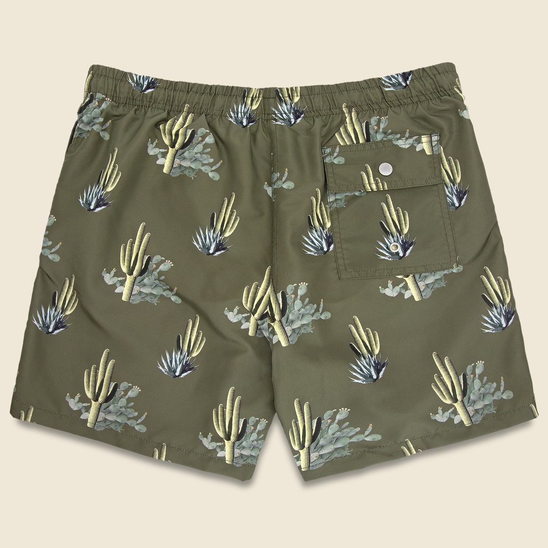 Cactus Print Swim Trunk - Dark Green - Bather - STAG Provisions - Shorts - Swim