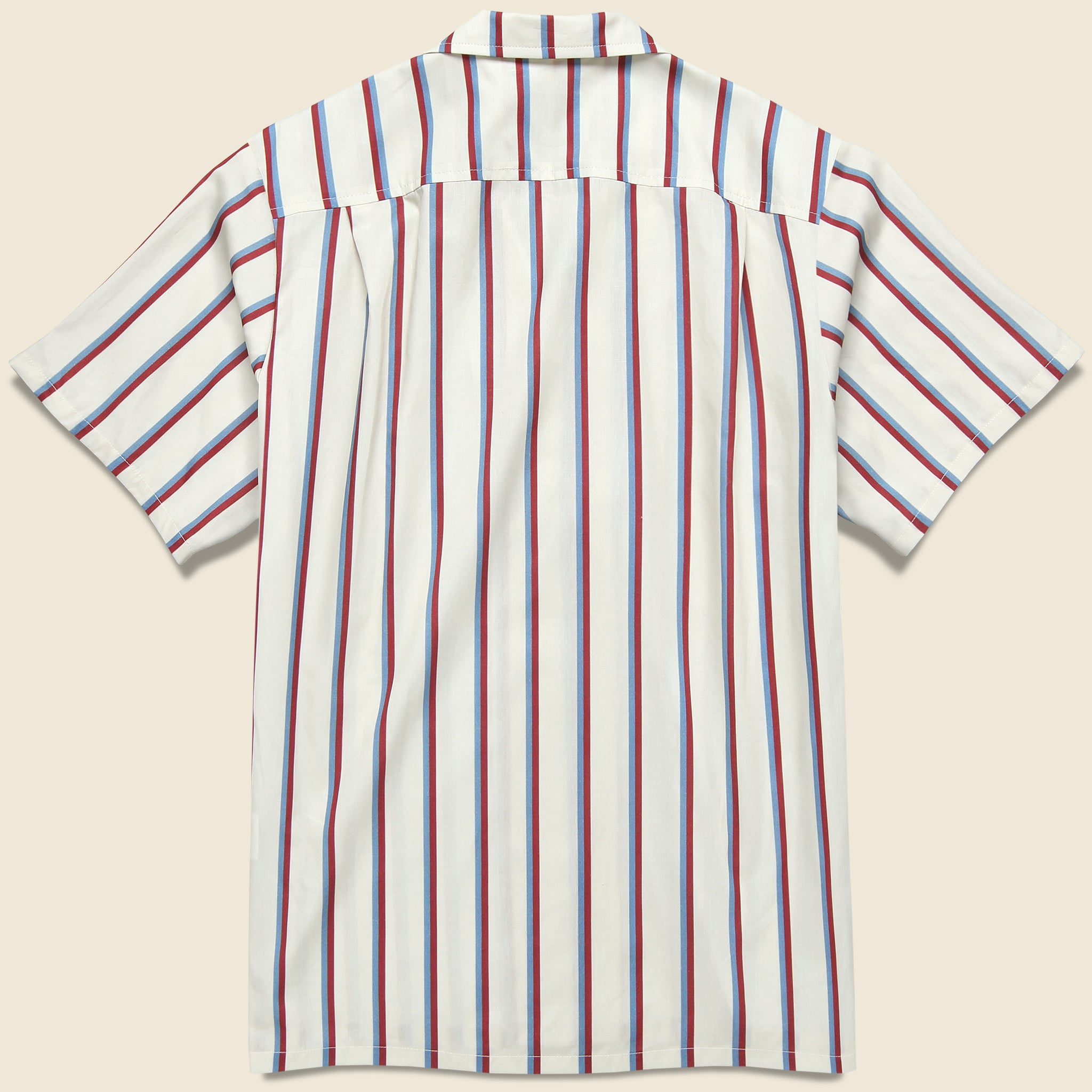 
                          Fine Stripe Camp Shirt - White/Red/Blue - Bather - STAG Provisions - Tops - S/S Woven - Stripe
                        