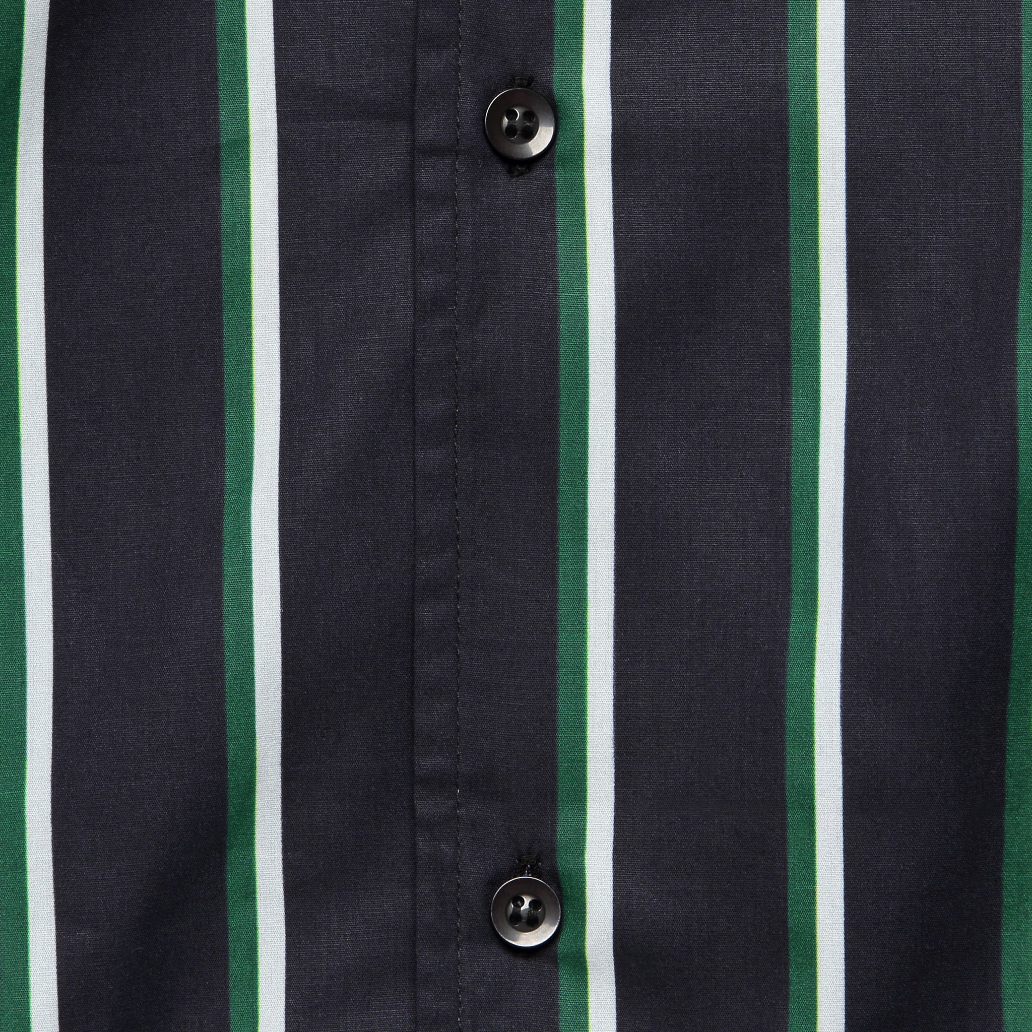 
                          Fine Stripe Camp Shirt - Black/Green/White - Bather - STAG Provisions - Tops - S/S Woven - Stripe
                        