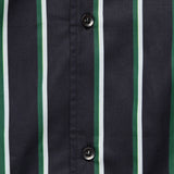 Fine Stripe Camp Shirt - Black/Green/White - Bather - STAG Provisions - Tops - S/S Woven - Stripe