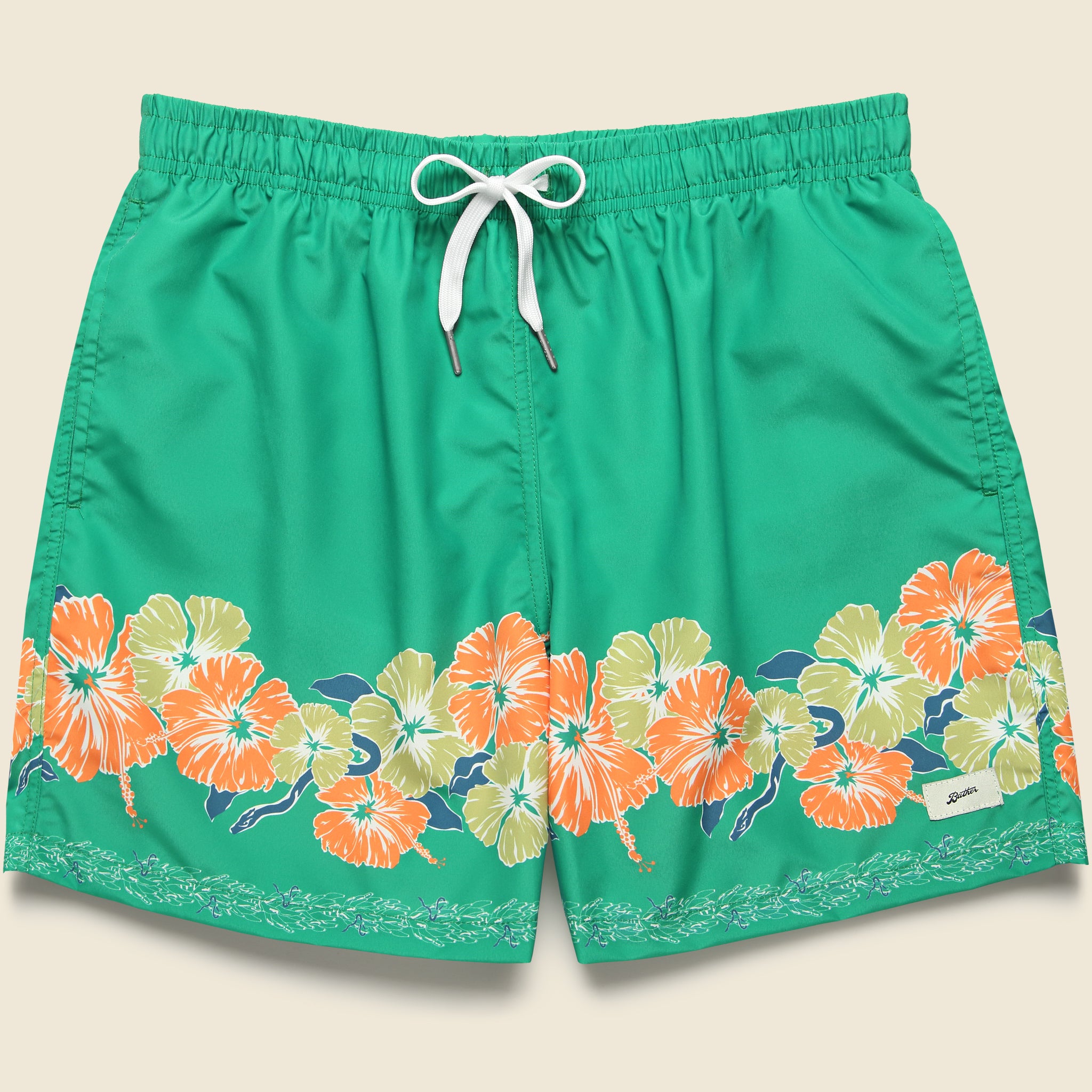 Ornate Bloom Swim Trunk - Moss - Bather - STAG Provisions - Shorts - Swim