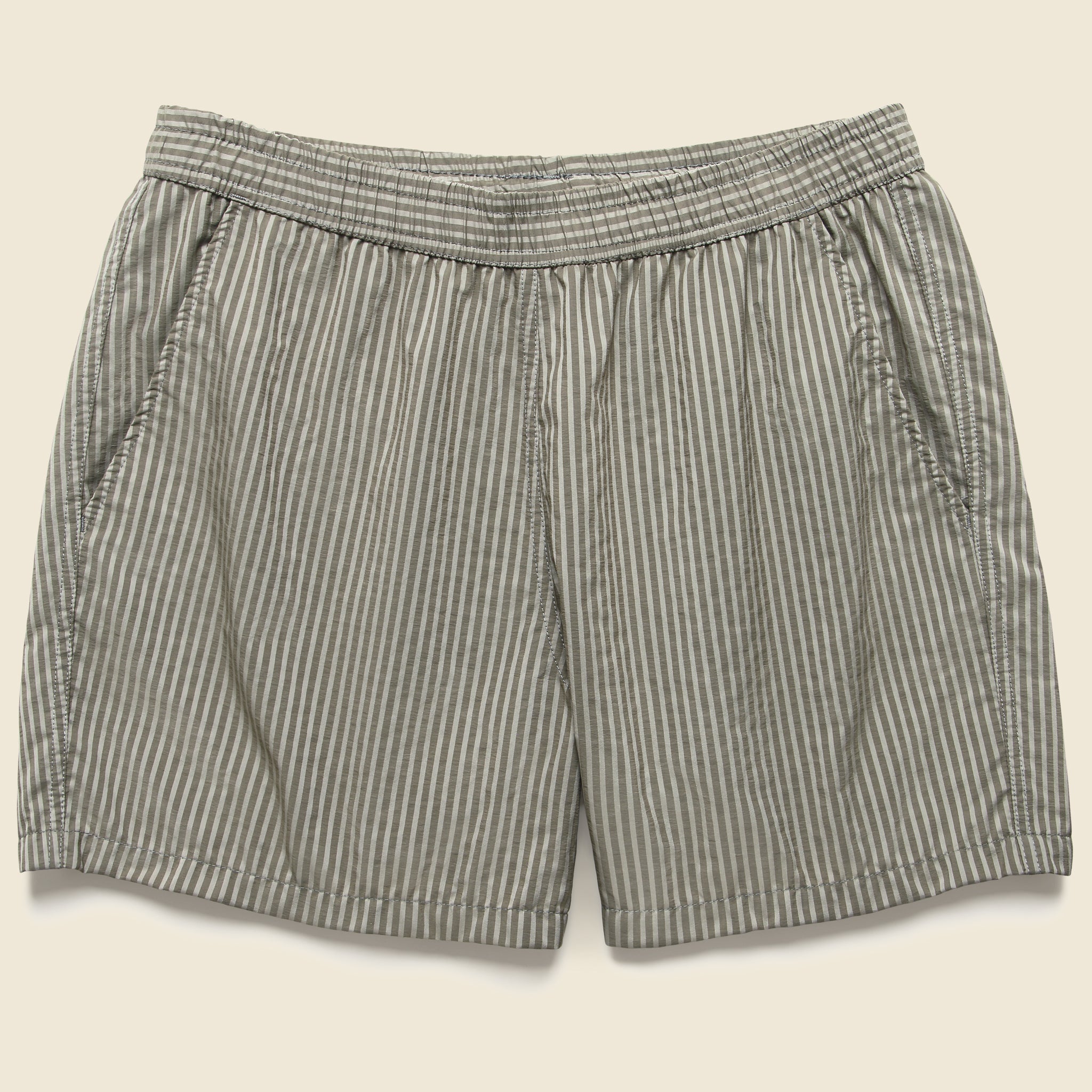 4.5" Seersucker Swim Trunks - Grey - Bather - STAG Provisions - Shorts - Swim