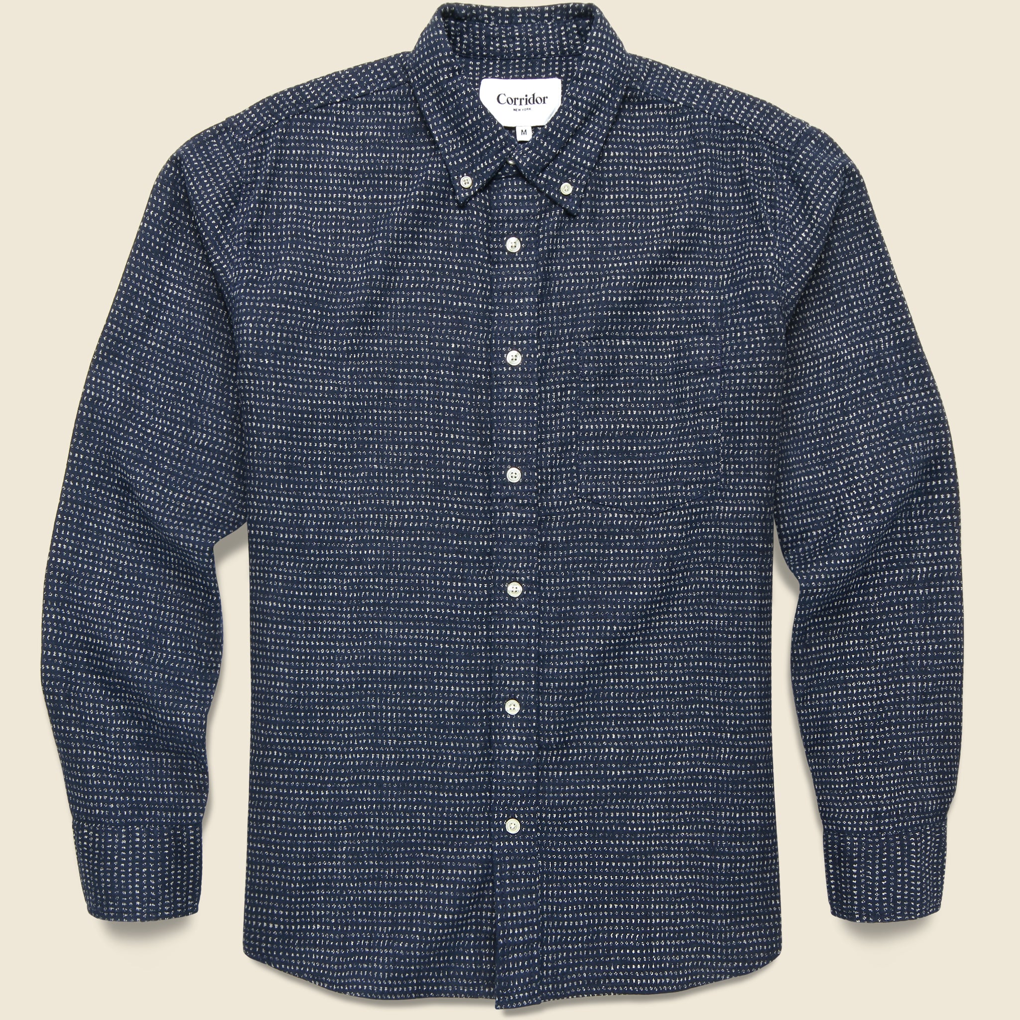 Japanese Dot Shirt - Blue/Cor Men - Corridor - STAG Provisions - Tops - L/S Woven - Other Pattern