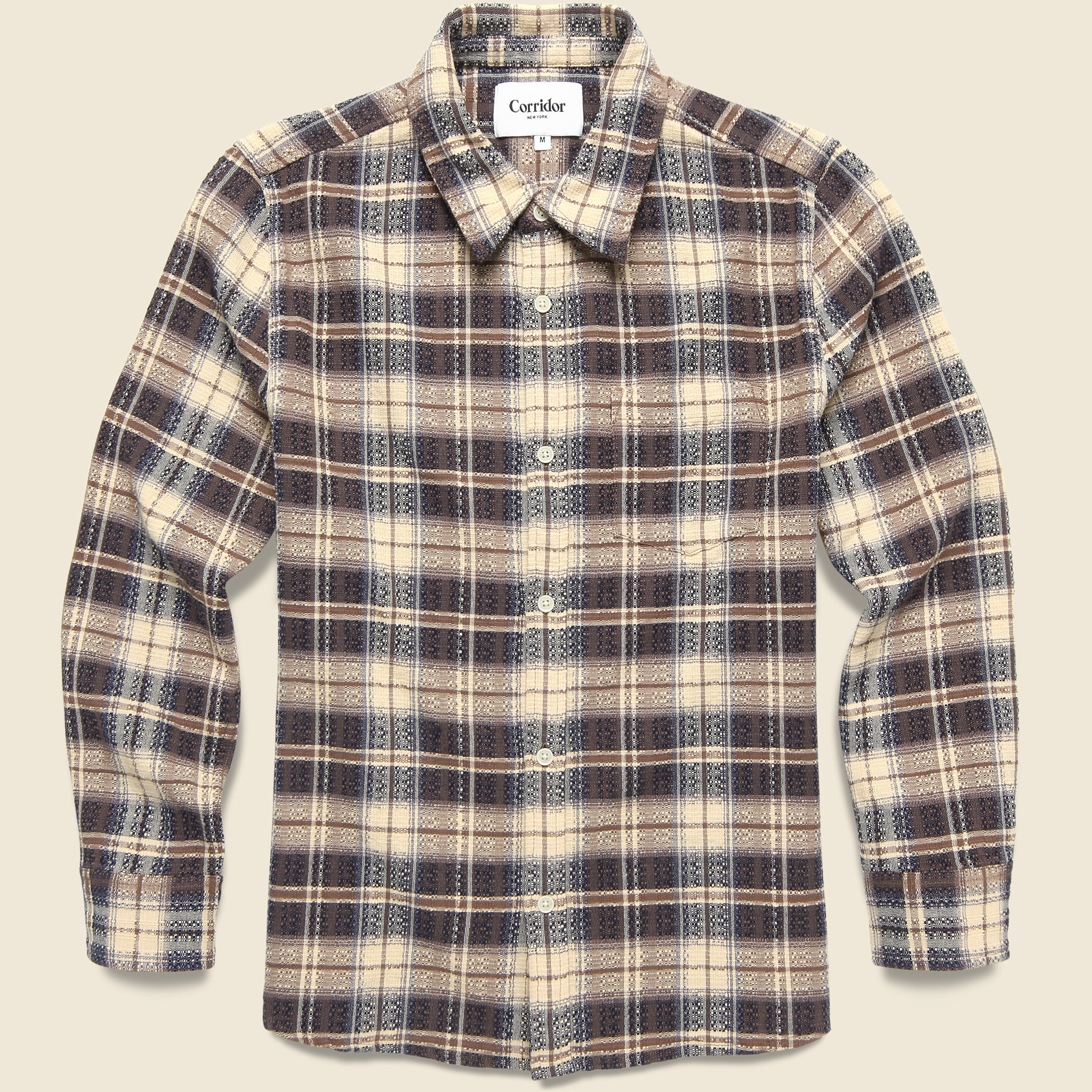 Dobby Weave Shirt - Brown - Corridor - STAG Provisions - Tops - L/S Woven - Plaid