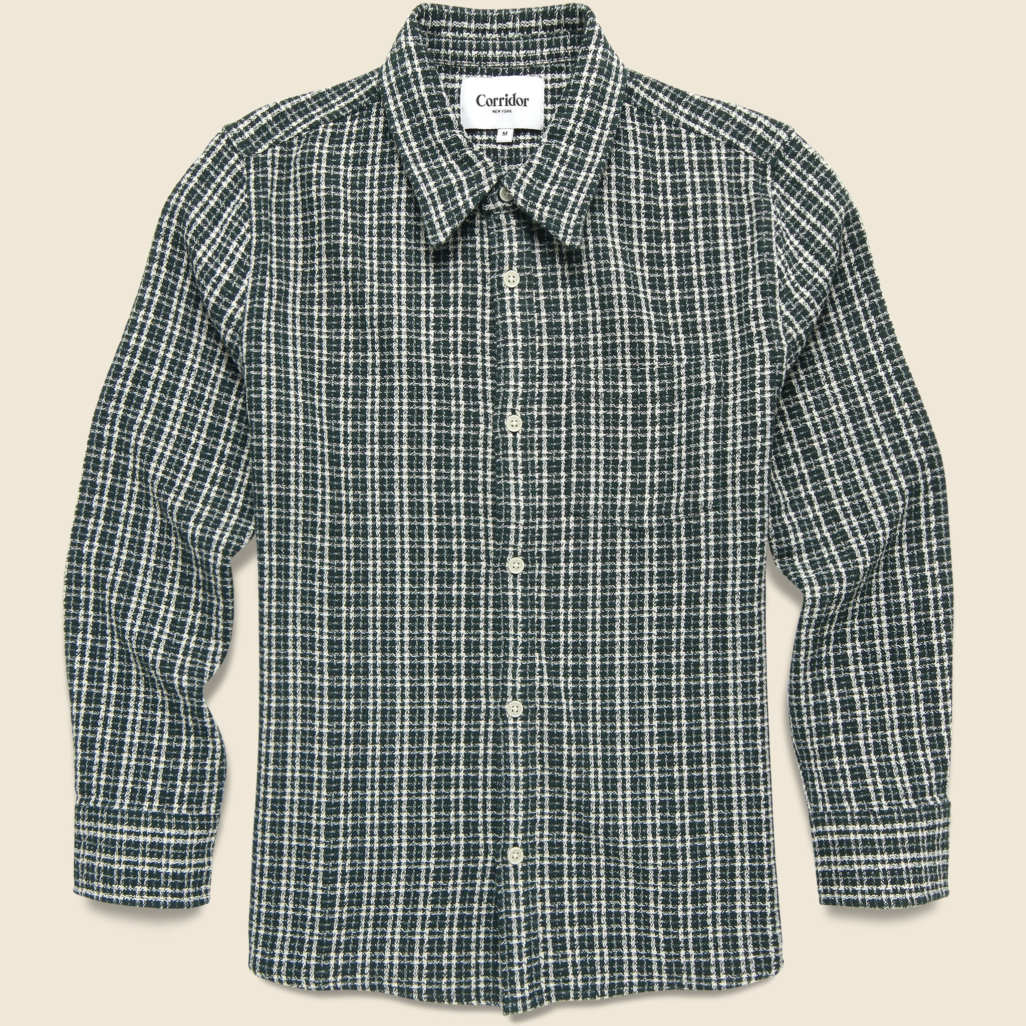 Reverse Tweed Snow Check Shirt - Green