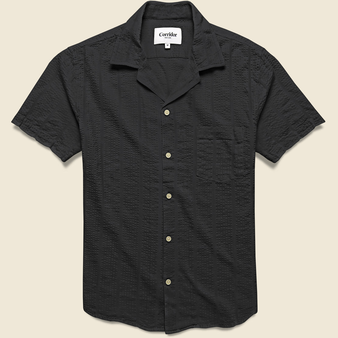 Striped Seersucker Shirt - Black
