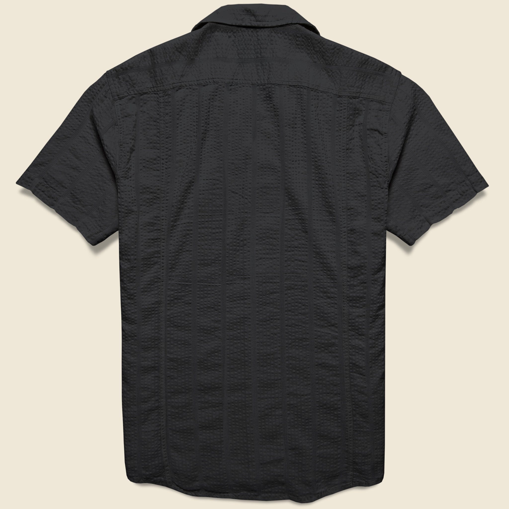 
                          Striped Seersucker Shirt - Black - Corridor - STAG Provisions - Tops - S/S Woven - Seersucker
                        