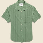 Striped Seersucker Shirt - Green - Corridor - STAG Provisions - Tops - S/S Woven - Seersucker