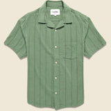 Striped Seersucker Shirt - Green - Corridor - STAG Provisions - Tops - S/S Woven - Seersucker