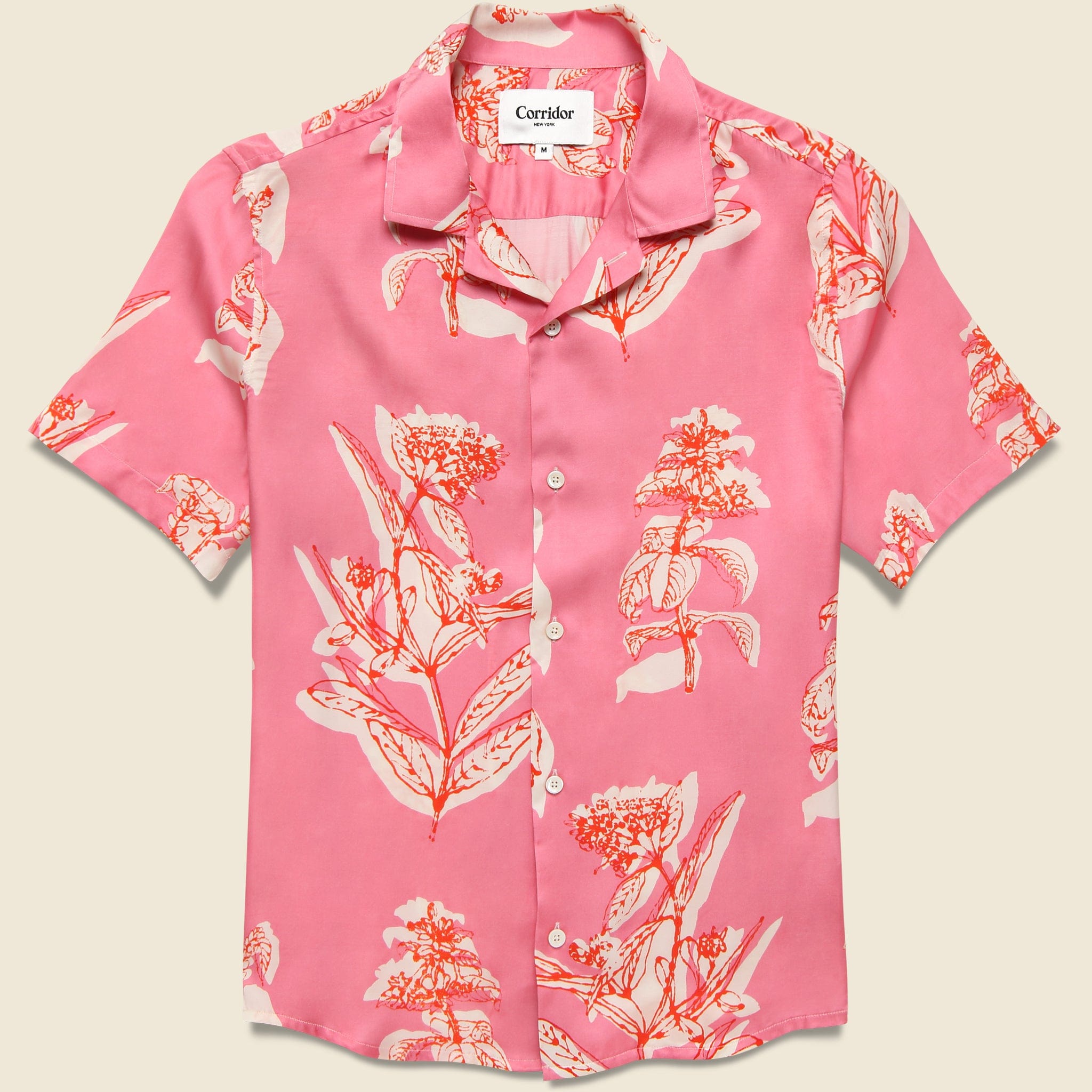Viscose Camp Shirt - Pink - Corridor - STAG Provisions - Tops - S/S Woven - Floral