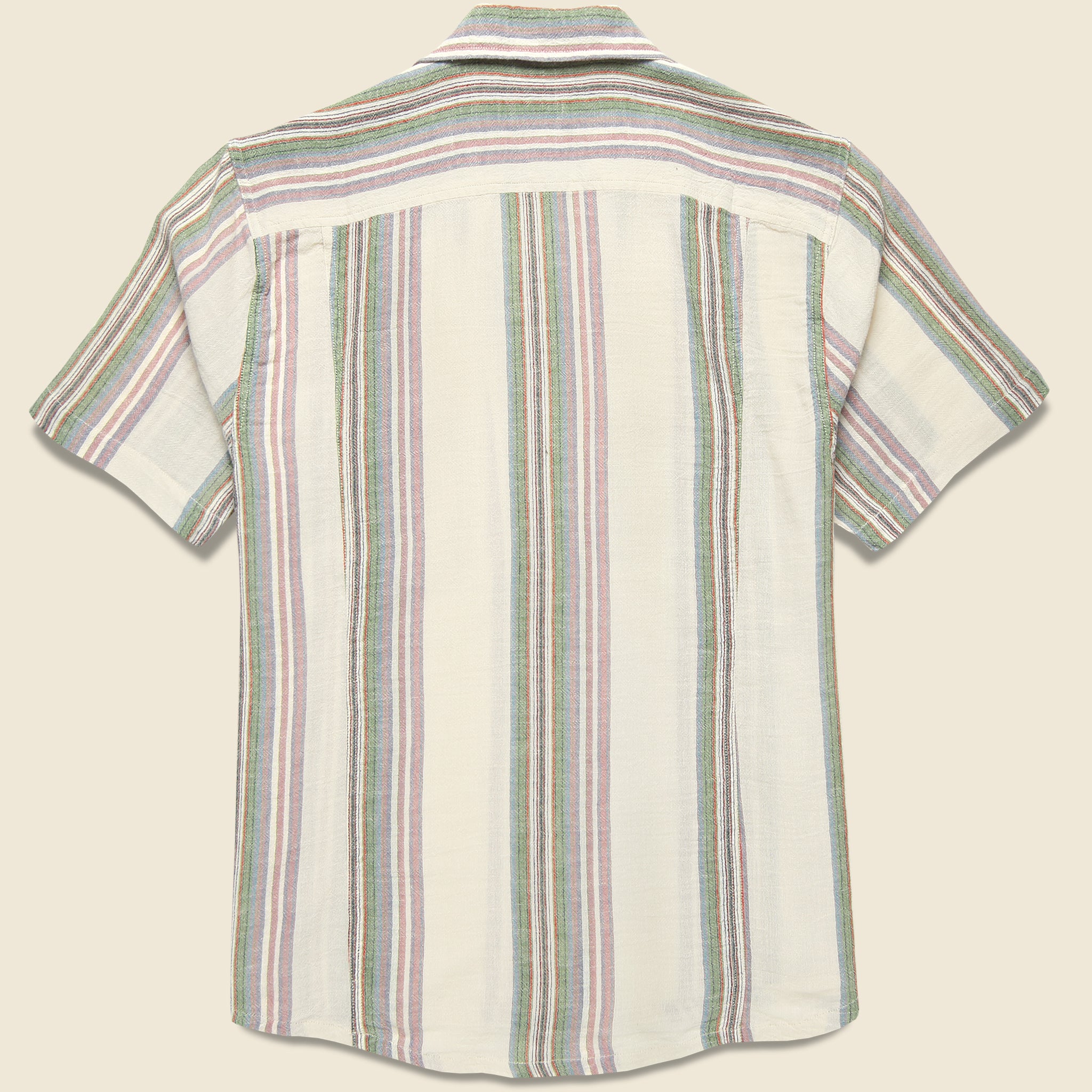 
                          Riis Camp Shirt - Natural - Corridor - STAG Provisions - Tops - S/S Woven - Stripe
                        