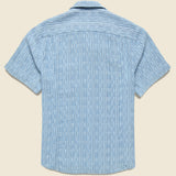 Rainbow Weave Camp Shirt - Indigo - Corridor - STAG Provisions - Tops - S/S Woven - Other Pattern