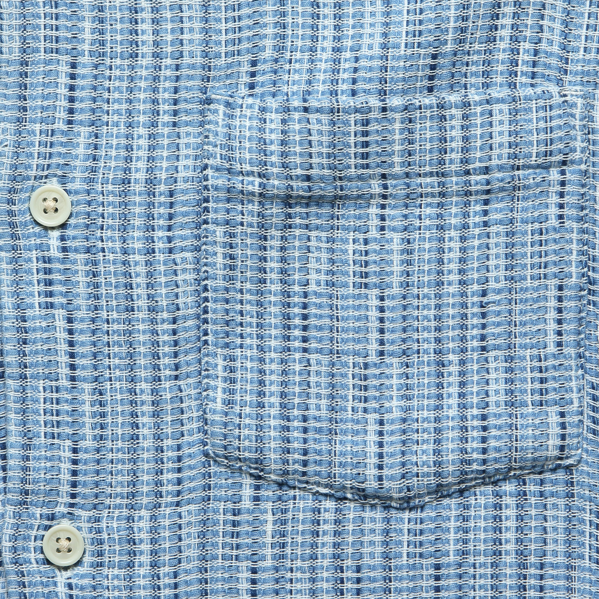 Rainbow Weave Camp Shirt - Indigo - Corridor - STAG Provisions - Tops - S/S Woven - Other Pattern