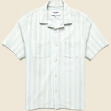 Skip Stripe Camp Shirt - Natural - Corridor - STAG Provisions - Tops - S/S Woven - Stripe