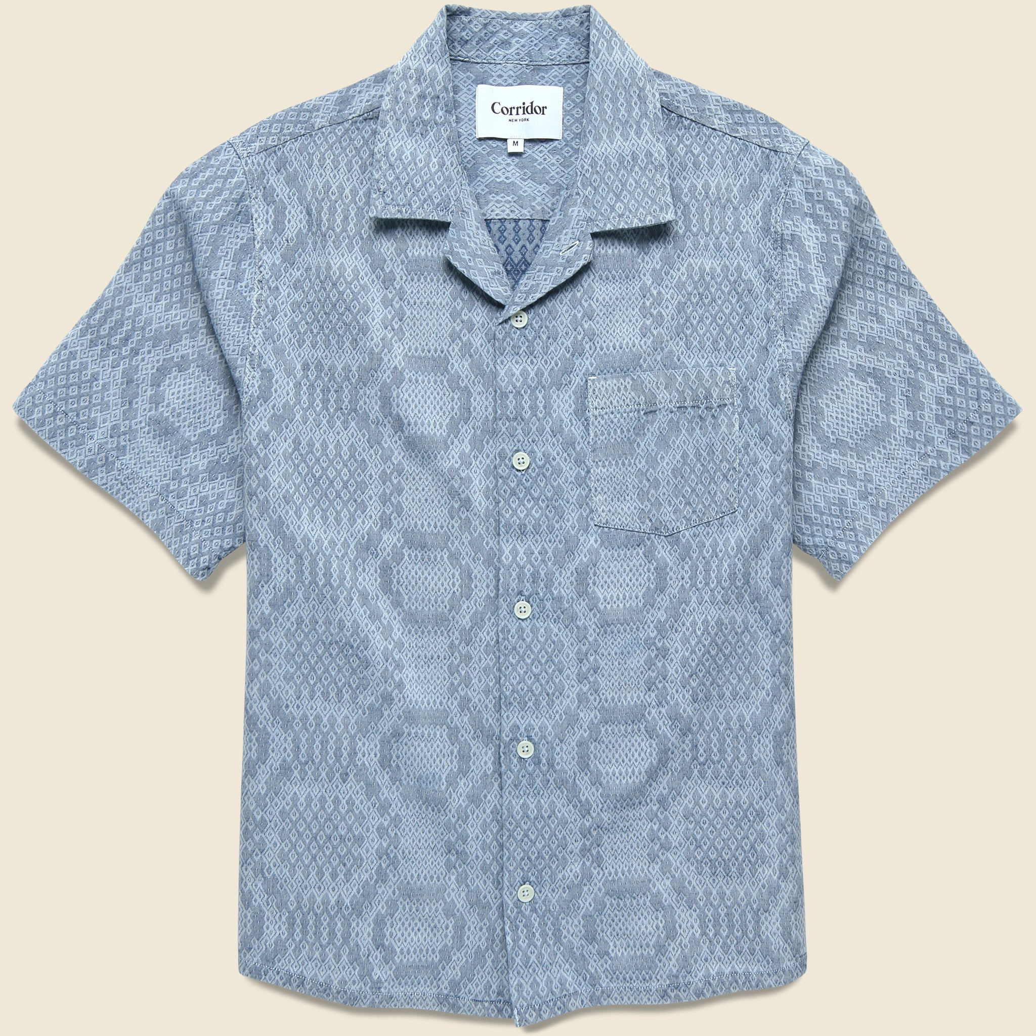 Diamond Jacquard Camp Shirt - Multi