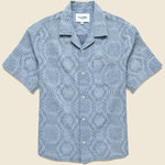 Diamond Jacquard Camp Shirt - Multi - Corridor - STAG Provisions - Tops - S/S Woven - Other Pattern