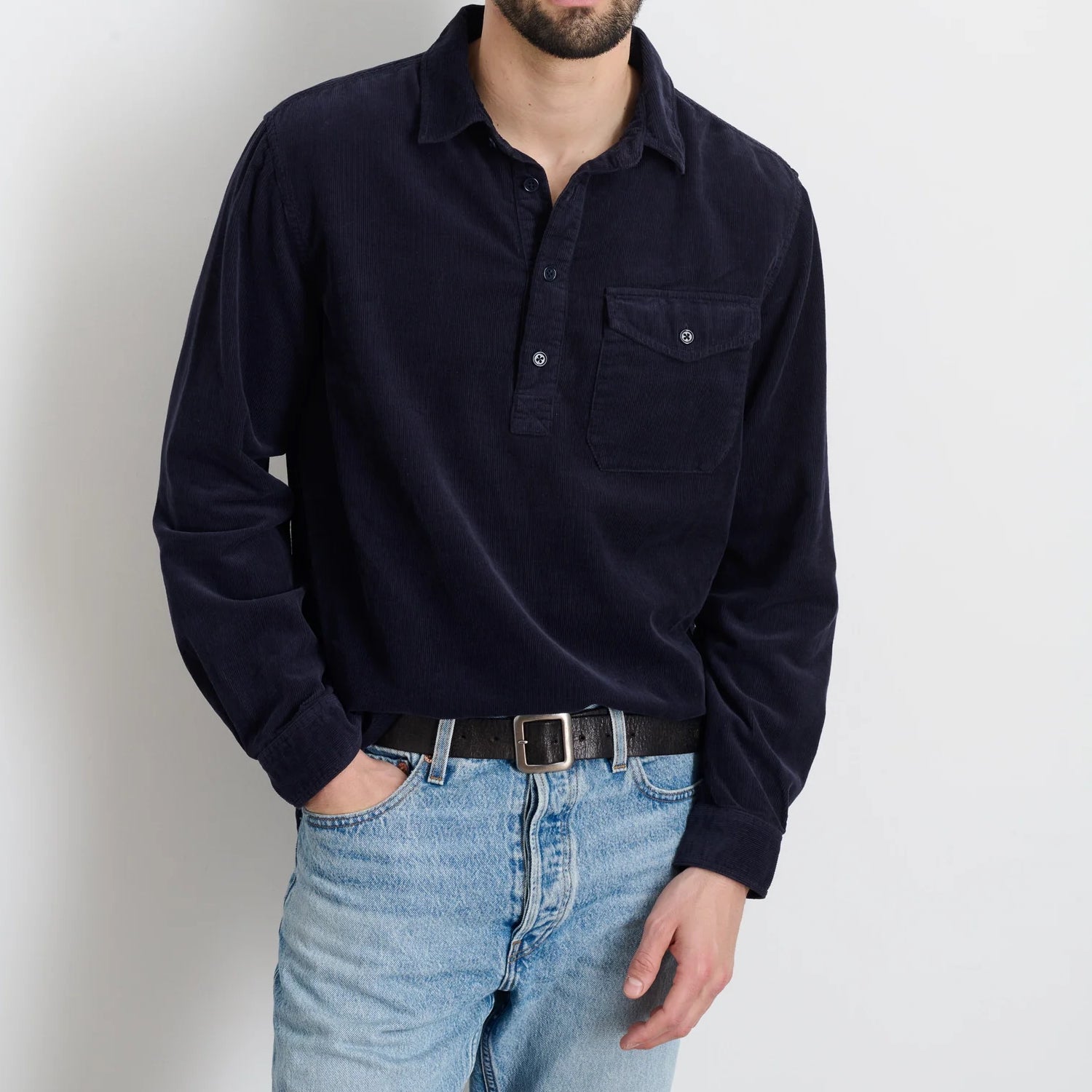 
                          Popover Cord Shirt - Navy
                        