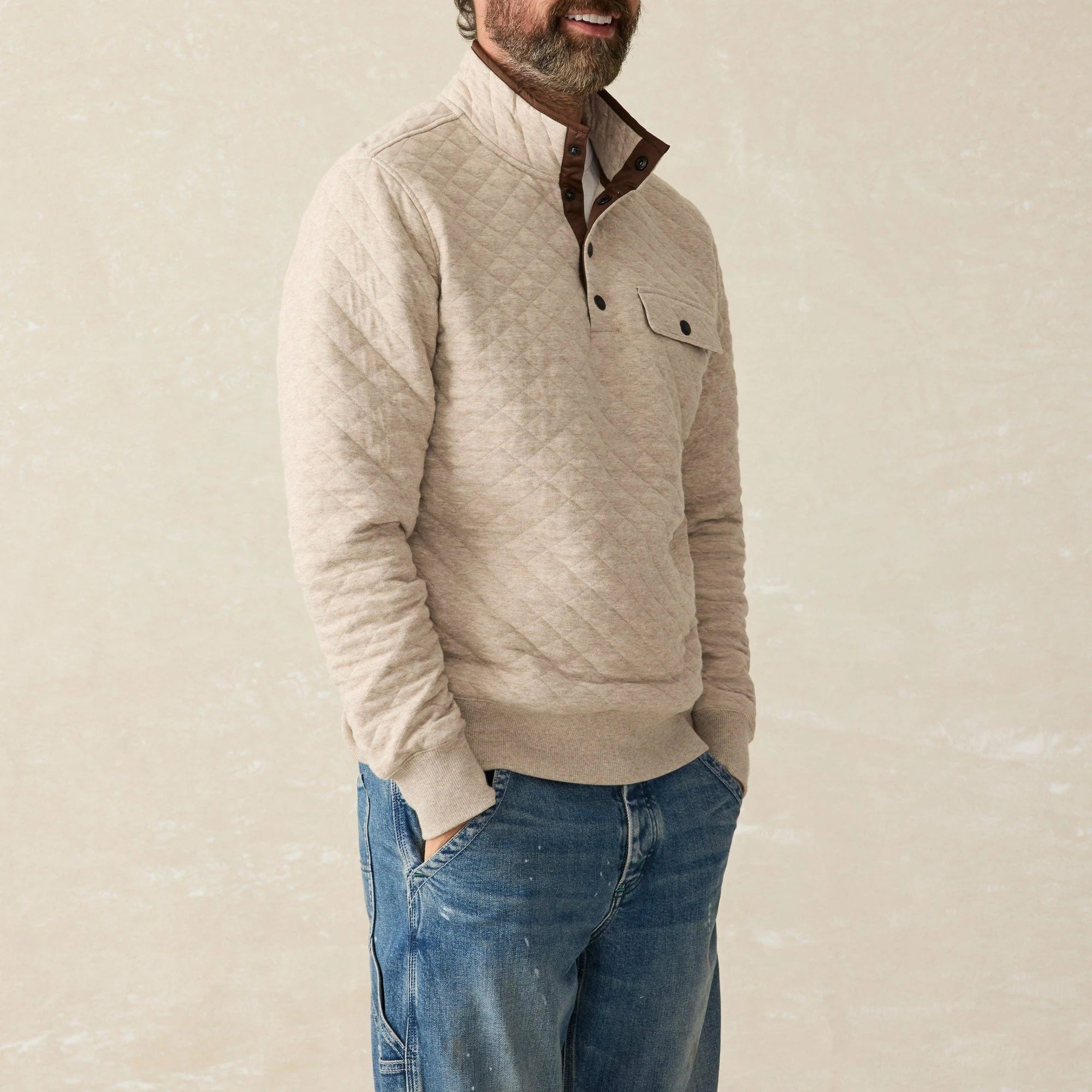 
                          Epic Quilted Fleece Pullover - Oatmeal Melange
                        