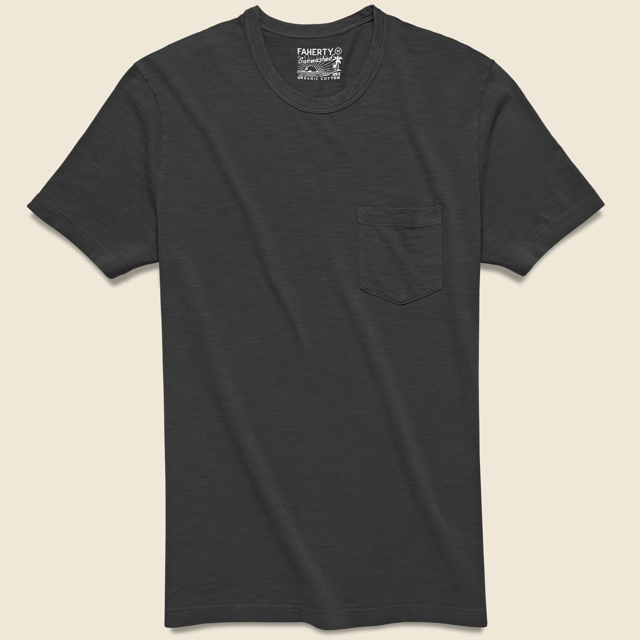 Garment Dyed Pocket Tee - Washed Black