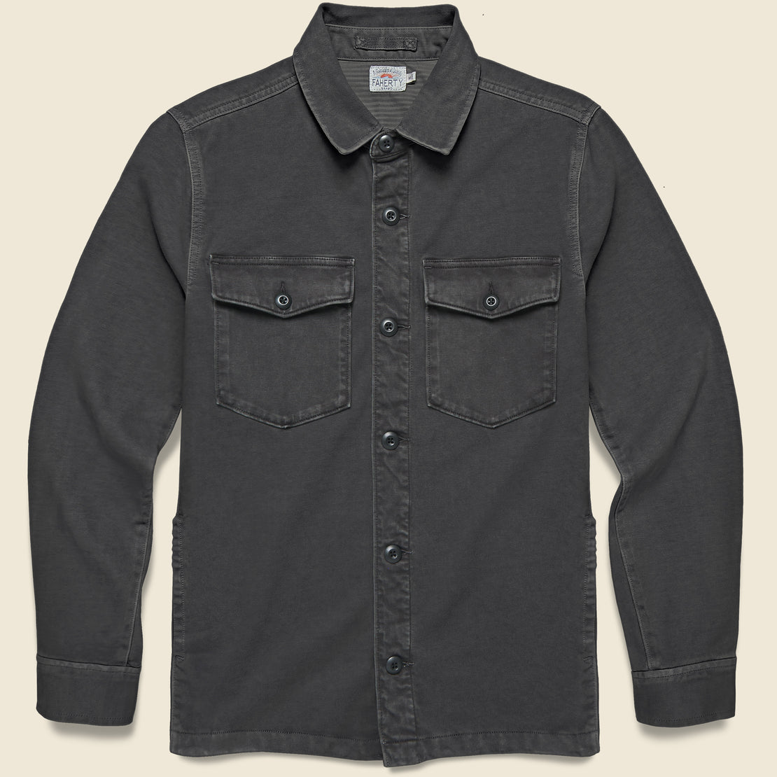 Faherty Jersey Shirt Jacket - Faded Charcoal