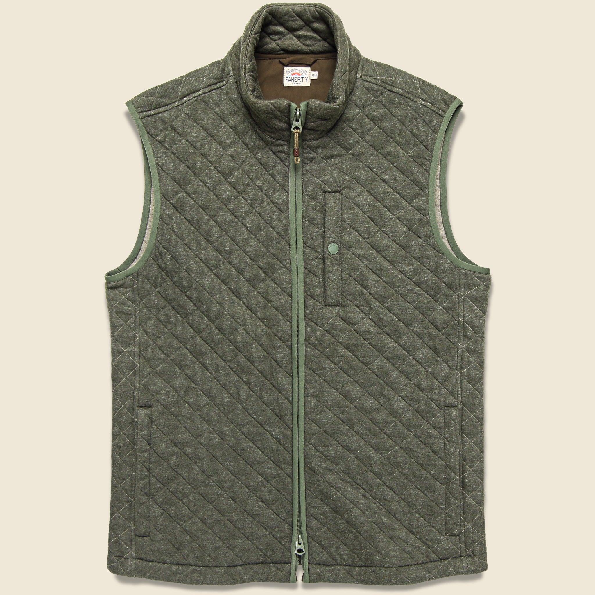 Epic Quilted Fleece Vest - Olive Melange - Faherty - STAG Provisions - Outerwear - Vest