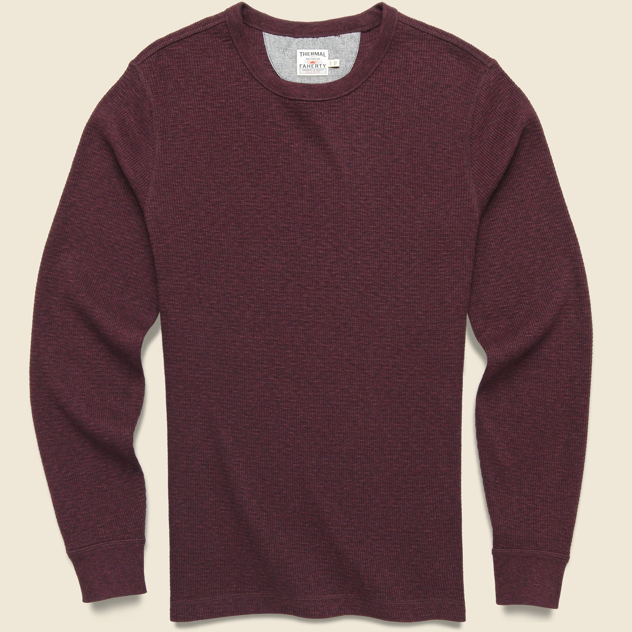 Thermal Surplus Crew - Deep Merlot Heather - Faherty - STAG Provisions - Tops - L/S Knit