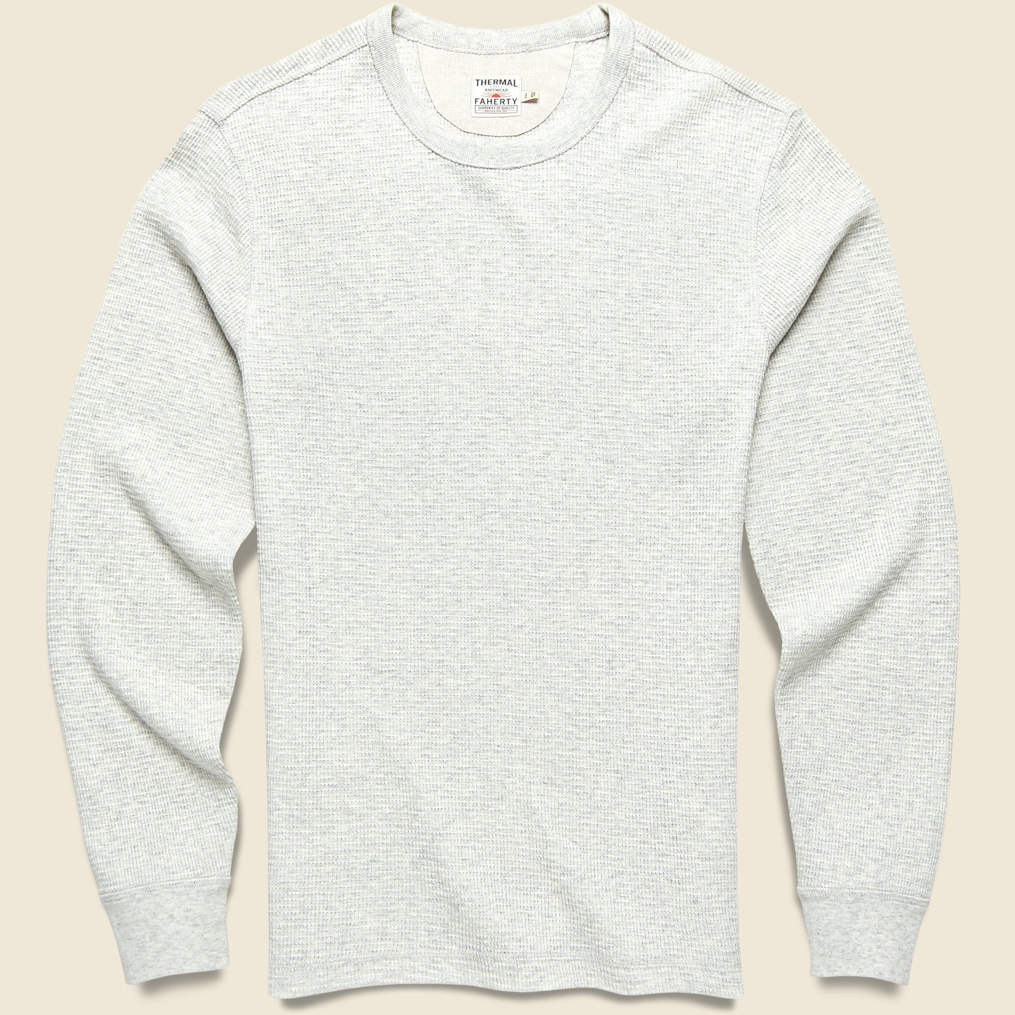 Thermal Surplus Crew - Light Dove Heather - Faherty - STAG Provisions - Tops - L/S Knit