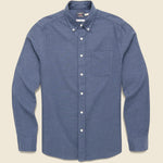 Supima Oxford Shirt - Navy Heather - Faherty - STAG Provisions - Tops - L/S Woven - Solid