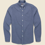 Supima Oxford Shirt - Navy Heather - Faherty - STAG Provisions - Tops - L/S Woven - Solid