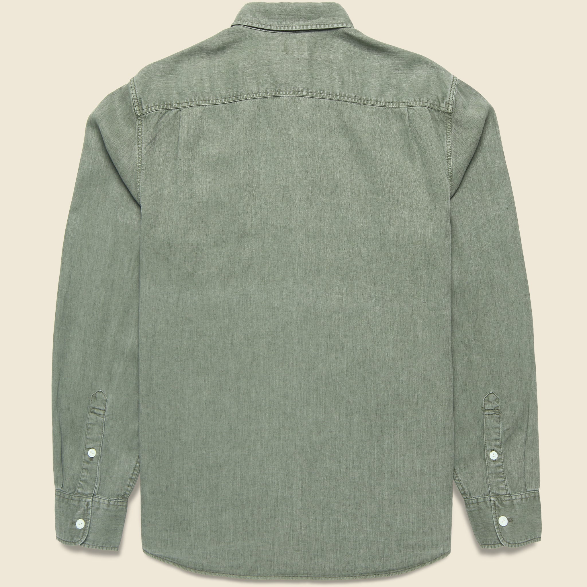 Chambray Workshirt - Desert Olive - Faherty - STAG Provisions - Tops - L/S Woven - Solid